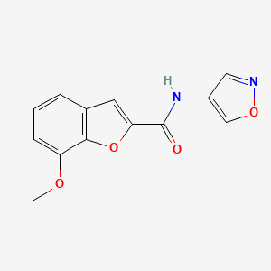 molecular formula C13H10N2O4 B2369853 N-(异噁唑-4-基)-7-甲氧基苯并呋喃-2-甲酰胺 CAS No. 1396678-25-3