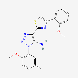 molecular formula C20H19N5O2S B2369858 1-(2-methoxy-5-methylphenyl)-4-(4-(2-methoxyphenyl)thiazol-2-yl)-1H-1,2,3-triazol-5-amine CAS No. 1251617-53-4