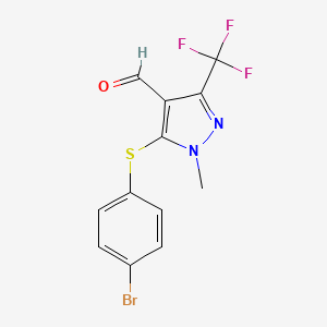 5-[(4-Bromophenyl)sulfanyl]-1-methyl-3-(trifluoromethyl)-1H-pyrazole-4-carbaldehyde
