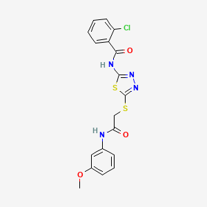 2-chloro-N-(5-((2-((3-methoxyphenyl)amino)-2-oxoethyl)thio)-1,3,4-thiadiazol-2-yl)benzamide