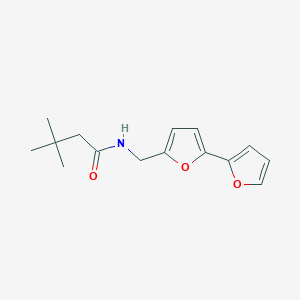 molecular formula C15H19NO3 B2369864 N-([2,2'-联呋喃]-5-基甲基)-3,3-二甲基丁酰胺 CAS No. 2034593-72-9
