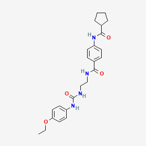 molecular formula C24H30N4O4 B2369873 4-(cyclopentanecarboxamido)-N-(2-(3-(4-ethoxyphenyl)ureido)ethyl)benzamide CAS No. 1170210-78-2