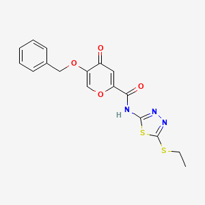 molecular formula C17H15N3O4S2 B2369874 5-(benzyloxy)-N-(5-(ethylthio)-1,3,4-thiadiazol-2-yl)-4-oxo-4H-pyran-2-carboxamide CAS No. 1021060-23-0