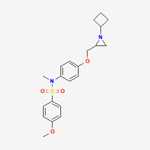 N-[4-[(1-Cyclobutylaziridin-2-yl)methoxy]phenyl]-4-methoxy-N-methylbenzenesulfonamide