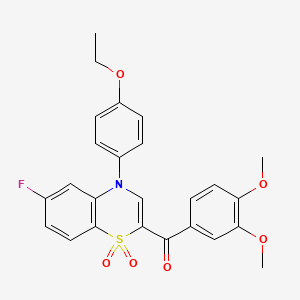molecular formula C25H22FNO6S B2369880 (3,4-dimethoxyphenyl)[4-(4-ethoxyphenyl)-6-fluoro-1,1-dioxido-4H-1,4-benzothiazin-2-yl]methanone CAS No. 1114872-65-9
