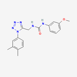 molecular formula C18H20N6O2 B2369886 1-((1-(3,4-dimethylphenyl)-1H-tetrazol-5-yl)methyl)-3-(3-methoxyphenyl)urea CAS No. 941964-51-8