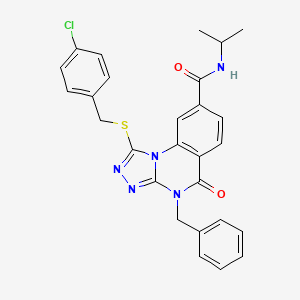 4-benzyl-1-((4-chlorobenzyl)thio)-N-isopropyl-5-oxo-4,5-dihydro-[1,2,4]triazolo[4,3-a]quinazoline-8-carboxamide