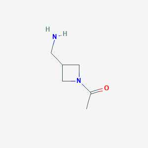 molecular formula C6H12N2O B2369898 1-[3-(aminomethyl)azetidin-1-yl]ethan-1-one CAS No. 1493605-67-6