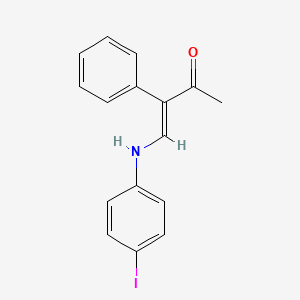 molecular formula C16H14INO B2369925 (E)-4-(4-iodoanilino)-3-phenylbut-3-en-2-one CAS No. 343373-08-0
