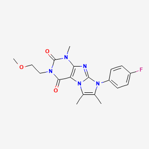 molecular formula C19H20FN5O3 B2369926 8-(4-fluorophenyl)-3-(2-methoxyethyl)-1,6,7-trimethyl-1H-imidazo[2,1-f]purine-2,4(3H,8H)-dione CAS No. 899385-08-1