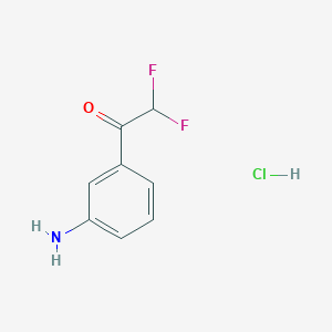 molecular formula C8H8ClF2NO B2369927 1-(3-Aminophenyl)-2,2-difluoroethan-1-one hydrochloride CAS No. 2172532-55-5