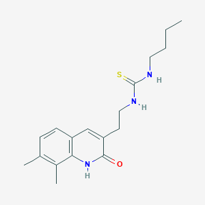 1-Butyl-3-(2-(7,8-dimethyl-2-oxo-1,2-dihydroquinolin-3-yl)ethyl)thiourea