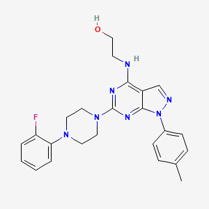 2-((6-(4-(2-fluorophenyl)piperazin-1-yl)-1-(p-tolyl)-1H-pyrazolo[3,4-d]pyrimidin-4-yl)amino)ethanol
