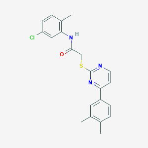 molecular formula C21H20ClN3OS B2369938 N-(5-chloro-2-methylphenyl)-2-{[4-(3,4-dimethylphenyl)pyrimidin-2-yl]sulfanyl}acetamide CAS No. 1019153-60-6