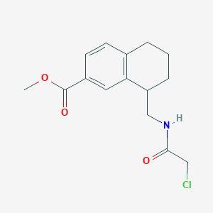 molecular formula C15H18ClNO3 B2369939 Methyl 8-[[(2-chloroacetyl)amino]methyl]-5,6,7,8-tetrahydronaphthalene-2-carboxylate CAS No. 2411249-87-9