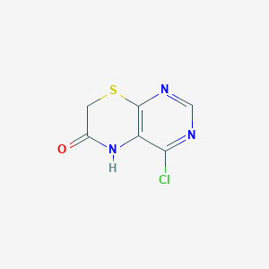 molecular formula C6H4ClN3OS B2369943 4-chloro-5H,6H,7H-pyrimido[4,5-b][1,4]thiazin-6-one CAS No. 20015-70-7
