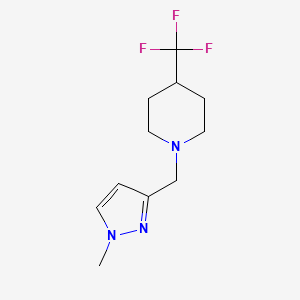 molecular formula C11H16F3N3 B2369947 1-((1-methyl-1H-pyrazol-3-yl)methyl)-4-(trifluoromethyl)piperidine CAS No. 2195878-34-1