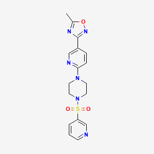 molecular formula C17H18N6O3S B2369954 5-Methyl-3-(6-(4-(pyridin-3-ylsulfonyl)piperazin-1-yl)pyridin-3-yl)-1,2,4-oxadiazole CAS No. 1219912-64-7