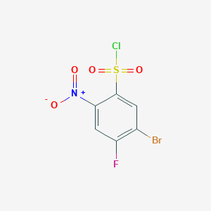 molecular formula C6H2BrClFNO4S B2369955 5-溴-4-氟-2-硝基苯-1-磺酰氯 CAS No. 1603249-26-8