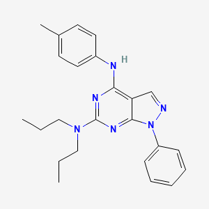 molecular formula C24H28N6 B2369964 N~4~-(4-methylphenyl)-1-phenyl-N~6~,N~6~-dipropyl-1H-pyrazolo[3,4-d]pyrimidine-4,6-diamine CAS No. 946321-08-0