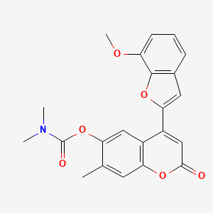 molecular formula C22H19NO6 B2369966 4-(7-methoxybenzofuran-2-yl)-7-methyl-2-oxo-2H-chromen-6-yl dimethylcarbamate CAS No. 898406-15-0