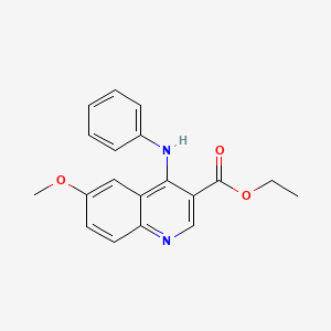 molecular formula C19H18N2O3 B2369971 Ethyl 6-methoxy-4-(phenylamino)quinoline-3-carboxylate CAS No. 77157-28-9
