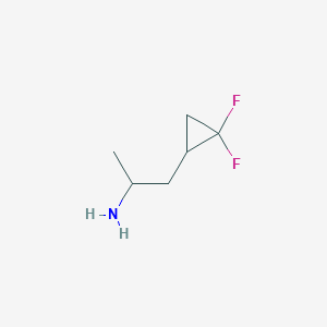 molecular formula C6H11F2N B2369974 1-(2,2-Difluorocyclopropyl)propan-2-amine CAS No. 2104368-15-0