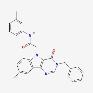 molecular formula C27H24N4O2 B2369980 2-(3-benzyl-8-methyl-4-oxo-3H-pyrimido[5,4-b]indol-5(4H)-yl)-N-(m-tolyl)acetamide CAS No. 1189855-10-4