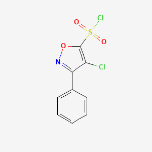molecular formula C9H5Cl2NO3S B2369983 4-Chloro-3-phenyl-1,2-oxazole-5-sulfonyl chloride CAS No. 1263215-06-0