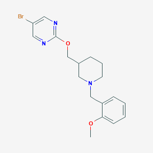 molecular formula C18H22BrN3O2 B2369987 5-Bromo-2-({1-[(2-methoxyphenyl)methyl]piperidin-3-yl}methoxy)pyrimidine CAS No. 2380095-49-6