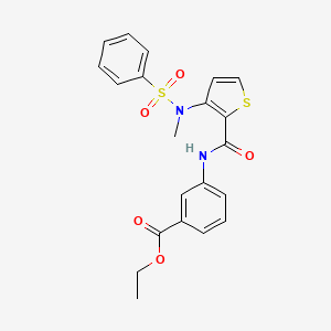 molecular formula C21H20N2O5S2 B2369988 1-({5-[5-(4-Methoxyphenyl)-1,2,4-oxadiazol-3-yl]-2-thienyl}carbonyl)-4-methylpiperidine CAS No. 1116082-67-7