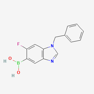 molecular formula C14H12BFN2O2 B2369991 (1-苄基-6-氟-1,3-苯并二唑-5-基)硼酸 CAS No. 2377607-75-3