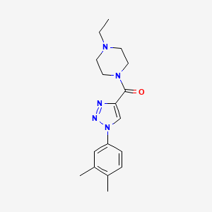 molecular formula C17H23N5O B2370002 (1-(3,4-dimethylphenyl)-1H-1,2,3-triazol-4-yl)(4-ethylpiperazin-1-yl)methanone CAS No. 1326851-76-6