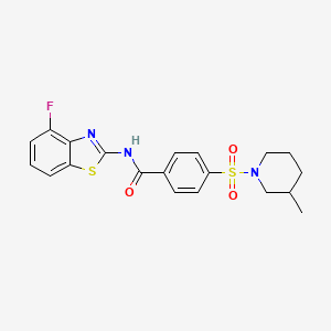 molecular formula C20H20FN3O3S2 B2370012 N-(4-fluorobenzo[d]thiazol-2-yl)-4-((3-methylpiperidin-1-yl)sulfonyl)benzamide CAS No. 905673-92-9