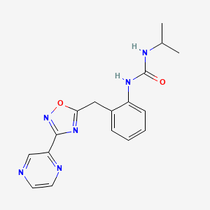 molecular formula C17H18N6O2 B2370020 1-异丙基-3-(2-((3-(吡嗪-2-基)-1,2,4-恶二唑-5-基)甲基)苯基)脲 CAS No. 1797545-51-7