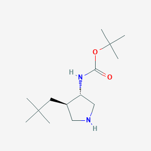 molecular formula C14H28N2O2 B2370029 叔丁基 N-[(3S,4R)-4-(2,2-二甲基丙基)吡咯烷-3-基]氨基甲酸酯 CAS No. 2209078-46-4