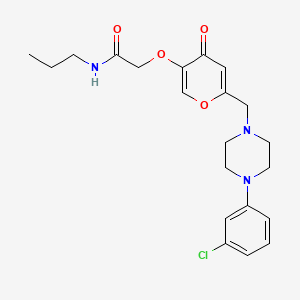 molecular formula C21H26ClN3O4 B2370042 2-[6-[[4-(3-chlorophenyl)piperazin-1-yl]methyl]-4-oxopyran-3-yl]oxy-N-propylacetamide CAS No. 898420-34-3