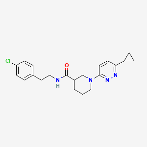 molecular formula C21H25ClN4O B2370050 N-(4-氯苯乙基)-1-(6-环丙基吡啶并-3-基)哌啶-3-甲酰胺 CAS No. 2190365-37-6