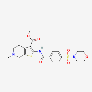 molecular formula C21H25N3O6S2 B2370059 6-甲基-2-(4-(吗啉磺酰基)苯甲酰氨基)-4,5,6,7-四氢噻吩并[2,3-c]吡啶-3-羧酸甲酯 CAS No. 524679-84-3