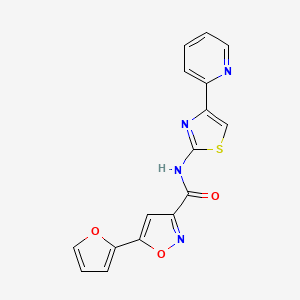 molecular formula C16H10N4O3S B2370078 5-(呋喃-2-基)-N-(4-(吡啶-2-基)噻唑-2-基)异恶唑-3-甲酰胺 CAS No. 1203164-28-6