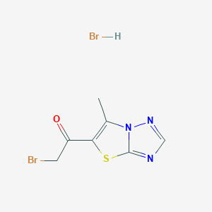 molecular formula C7H7Br2N3OS B2370079 2-Bromo-1-{6-methyl-[1,2,4]triazolo[3,2-b][1,3]thiazol-5-yl}ethan-1-one hydrobromide CAS No. 187597-19-9