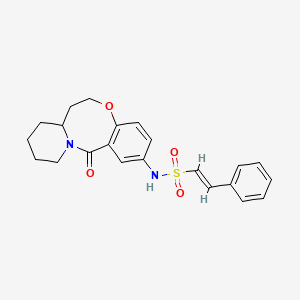 (E)-N-(6-oxo-2,3,4,12,13,13a-hexahydro-1H-pyrido[2,1-d][1,5]benzoxazocin-8-yl)-2-phenylethenesulfonamide