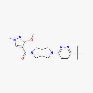 molecular formula C20H28N6O2 B2370095 [2-(6-Tert-butylpyridazin-3-yl)-1,3,3a,4,6,6a-hexahydropyrrolo[3,4-c]pyrrol-5-yl]-(3-methoxy-1-methylpyrazol-4-yl)methanone CAS No. 2415469-62-2
