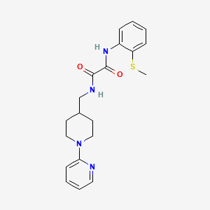 molecular formula C20H24N4O2S B2370098 N1-(2-(甲硫基)苯基)-N2-((1-(吡啶-2-基)哌啶-4-基)甲基)草酰胺 CAS No. 1235388-87-0