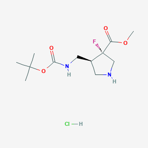 Methyl (3S,4S)-3-fluoro-4-[[(2-methylpropan-2-yl)oxycarbonylamino]methyl]pyrrolidine-3-carboxylate;hydrochloride