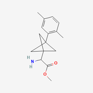 molecular formula C16H21NO2 B2370101 Methyl 2-amino-2-[3-(2,5-dimethylphenyl)-1-bicyclo[1.1.1]pentanyl]acetate CAS No. 2287266-31-1