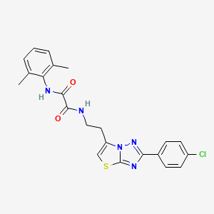 B2370112 N1-(2-(2-(4-chlorophenyl)thiazolo[3,2-b][1,2,4]triazol-6-yl)ethyl)-N2-(2,6-dimethylphenyl)oxalamide CAS No. 894037-20-8
