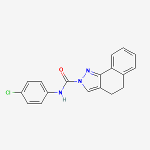 molecular formula C18H14ClN3O B2370113 N-(4-氯苯基)-4,5-二氢-2H-苯并[g]吲唑-2-甲酰胺 CAS No. 339101-43-8