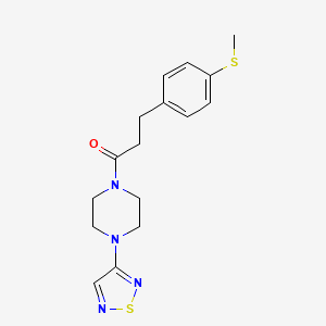 molecular formula C16H20N4OS2 B2370131 3-[4-(甲硫代)苯基]-1-[4-(1,2,5-噻二唑-3-基)哌嗪-1-基]丙烷-1-酮 CAS No. 2097892-67-4