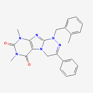 molecular formula C23H22N6O2 B2370132 7,9-dimethyl-1-(2-methylbenzyl)-3-phenyl-7,9-dihydro-[1,2,4]triazino[3,4-f]purine-6,8(1H,4H)-dione CAS No. 898442-70-1